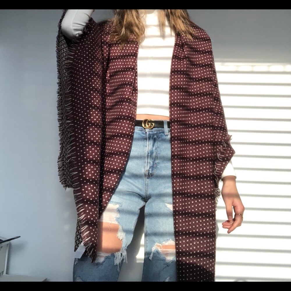 BNWT Harris Wilson Plum and White Wrap